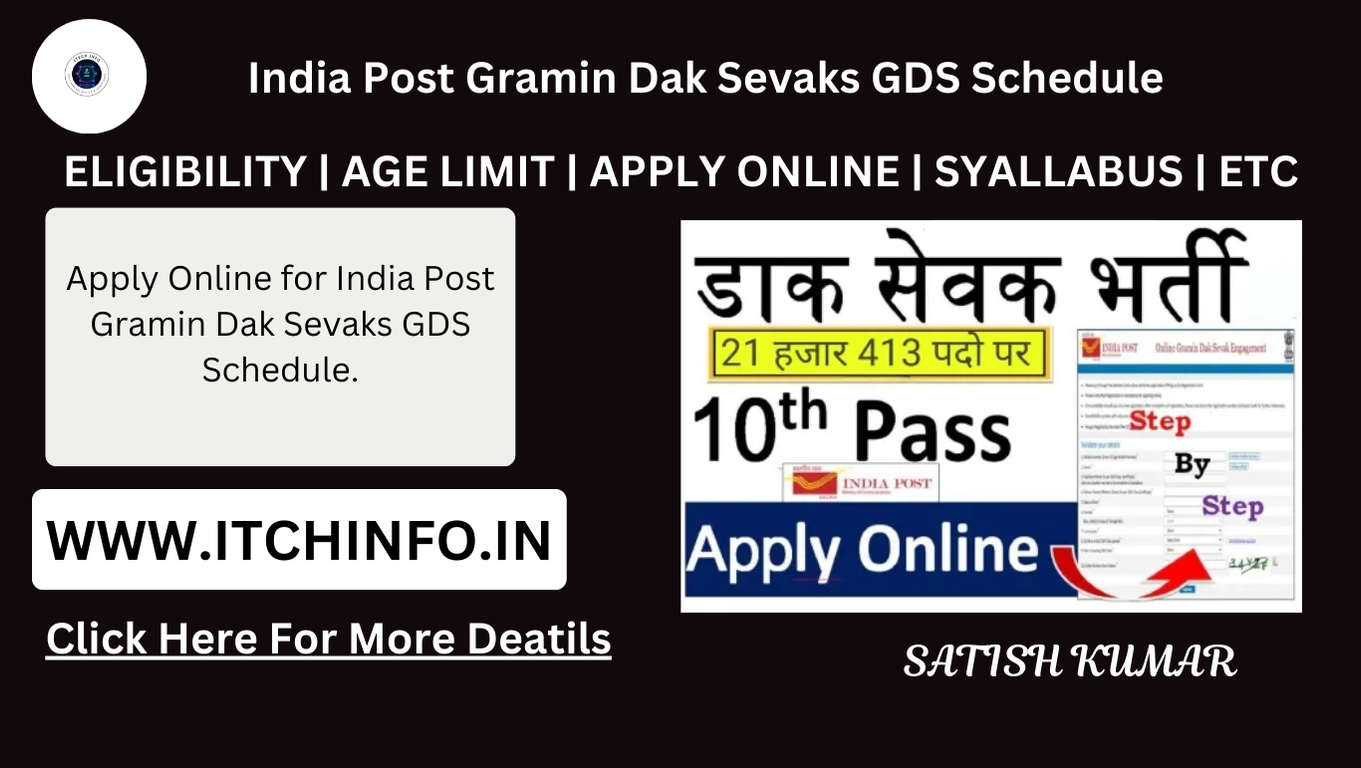 India Post Gramin Dak Sevaks GDS Schedule