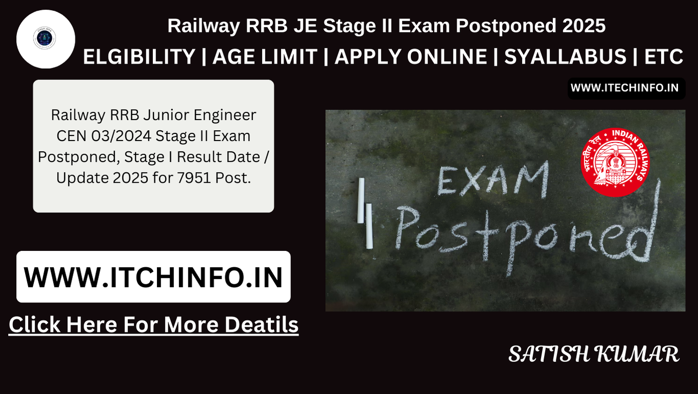 Railway RRB JE Stage II Exam Postponed 2025