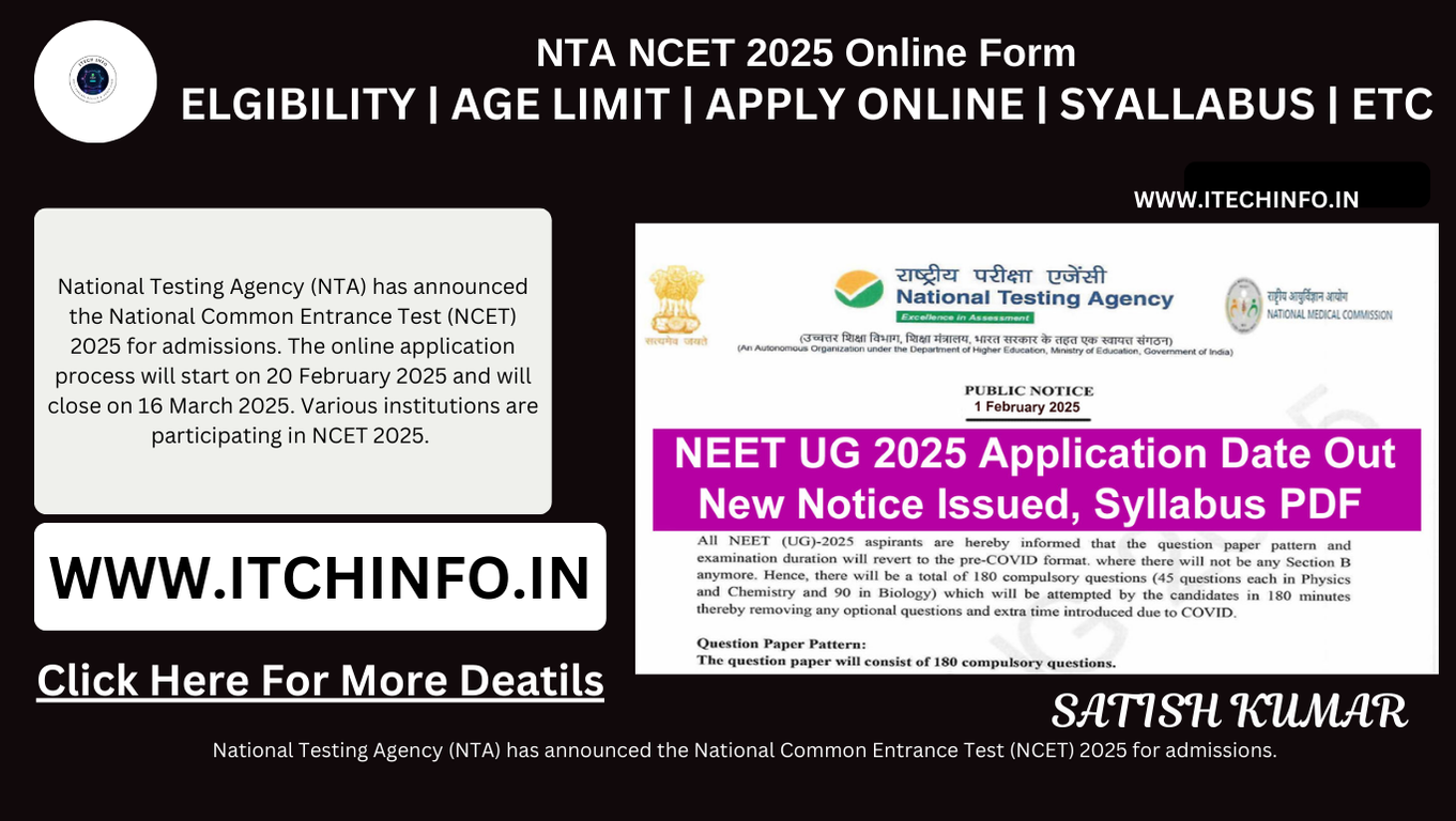 NTA NCET 2025 Online Form