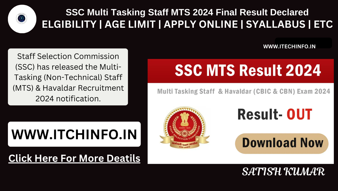 SSC Multi Tasking Staff MTS 2024 Final Result Declared