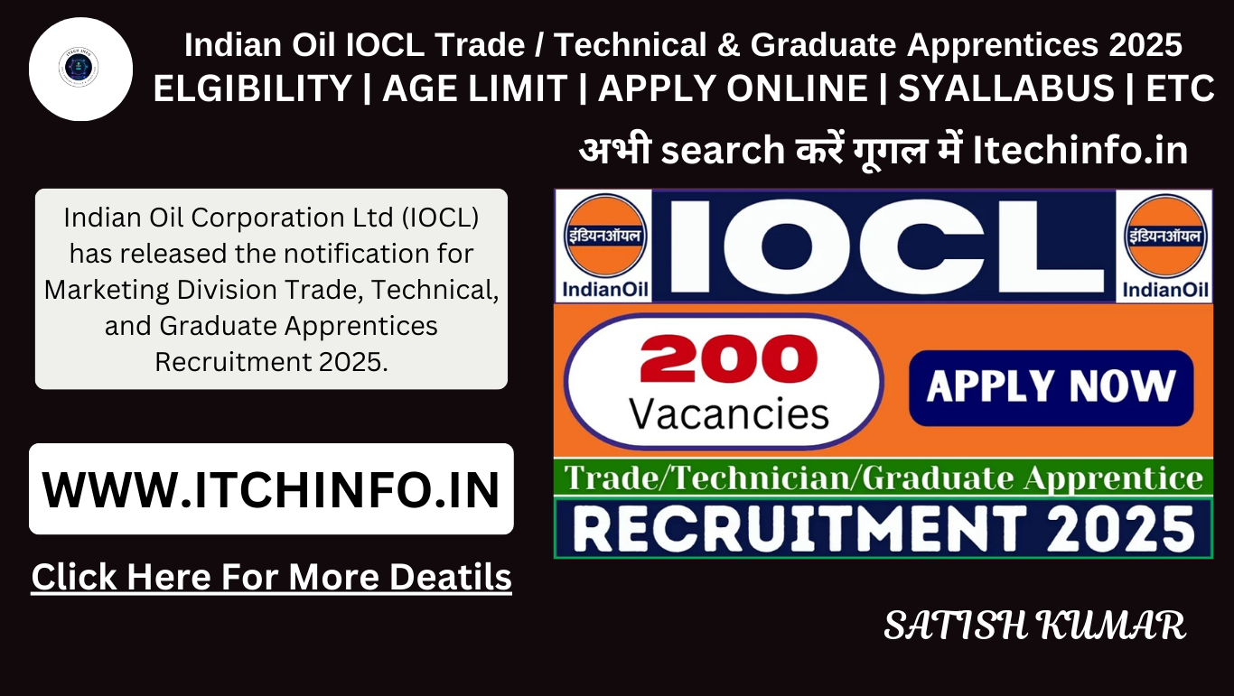 Indian Oil IOCL Trade / Technical & Graduate Apprentices 2025
