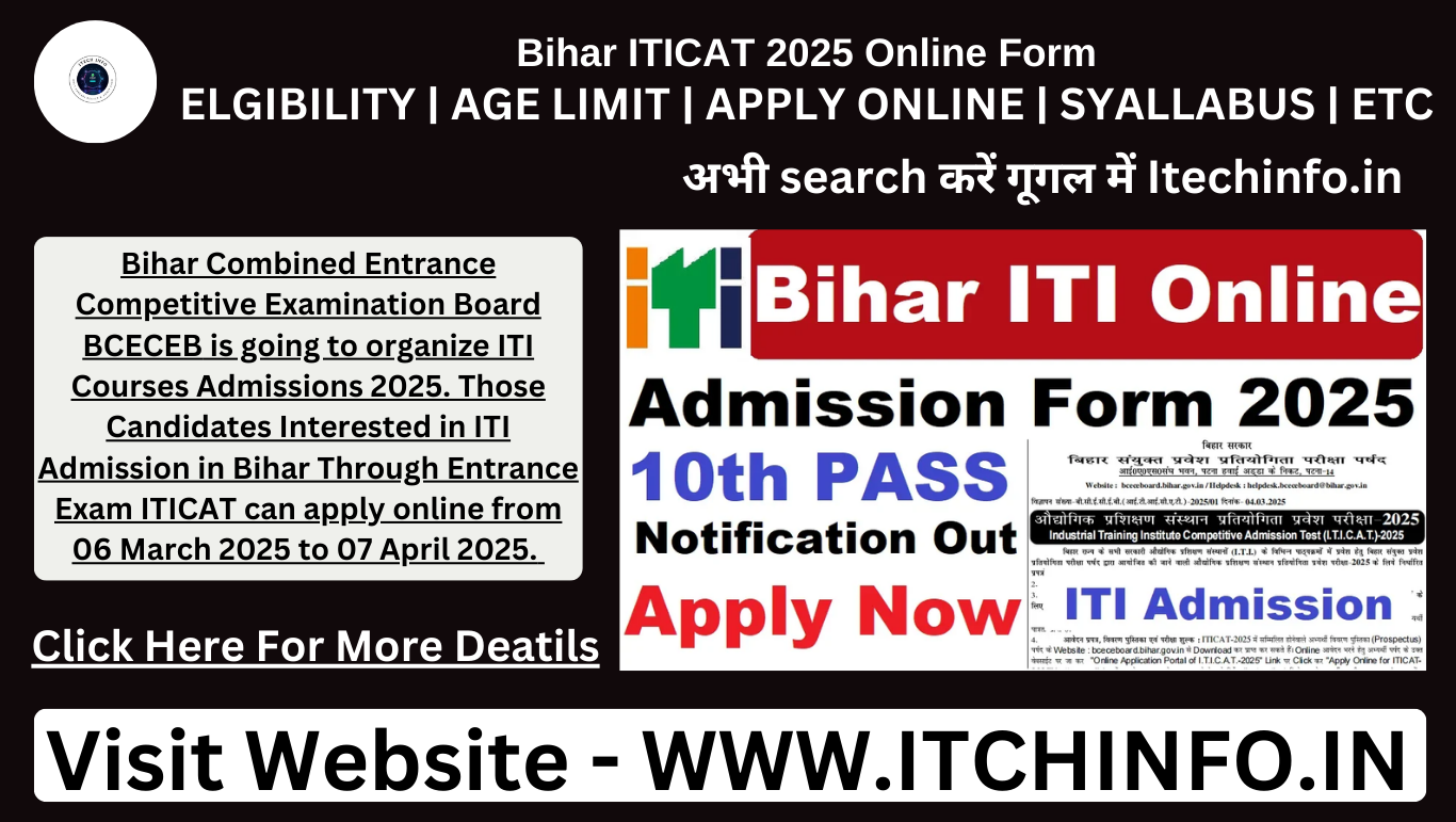 Bihar ITICAT 2025 Online Form