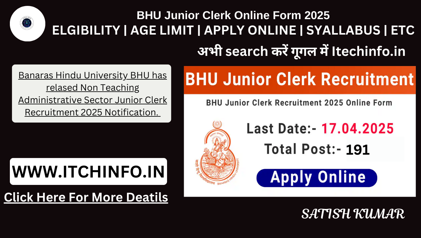 BHU Junior Clerk Online Form 2025