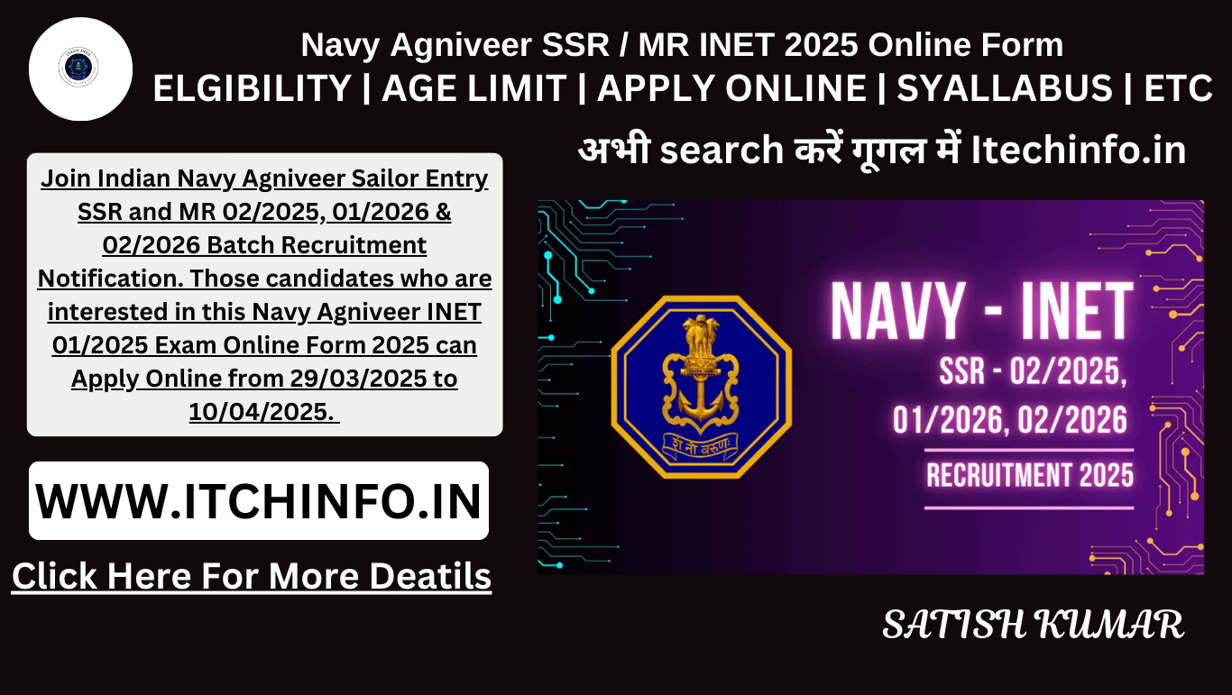 Navy Agniveer SSR / MR INET 2025 Online Form