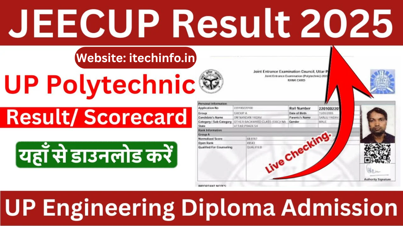 UP Polytechnic JEECUP Result 2025 OUT, Diploma Admission Scorecard Download